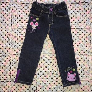 Toddler Gymboree jeans with mouse and cat